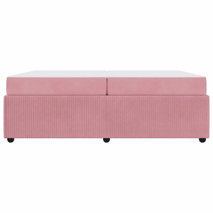 Sengestel med madras Lyserød 200 x 200 cm Stof