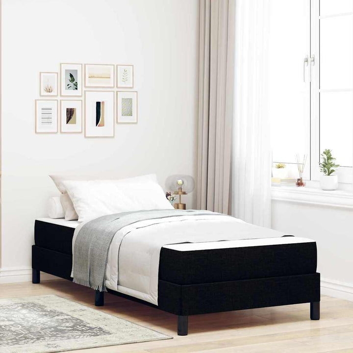 Box spring seng med madras Sort 80 x 200 cm Stof
