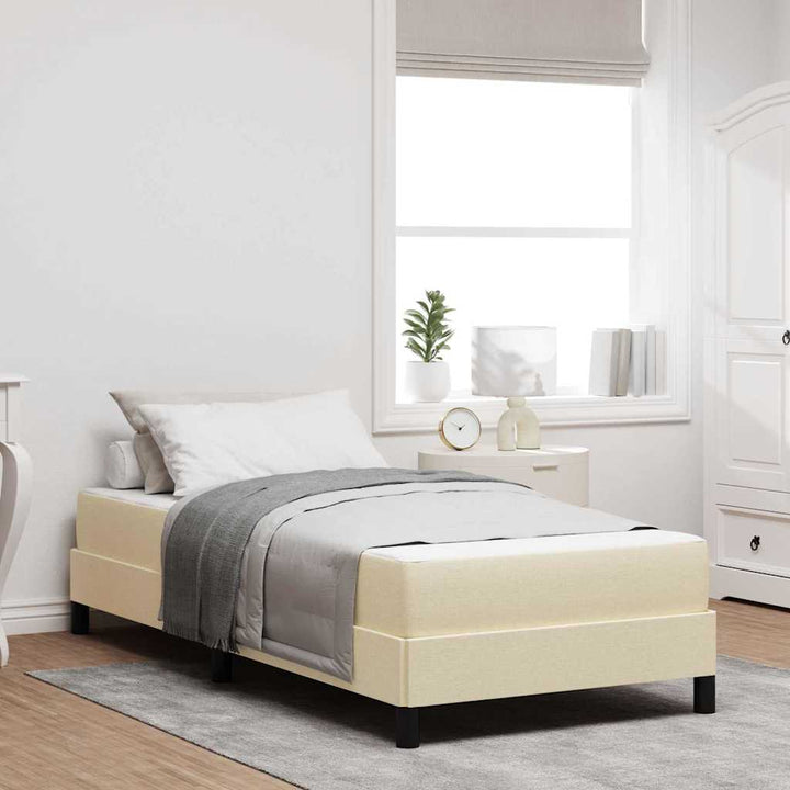 Box spring seng med madras Creme 80 x 200 cm Stof