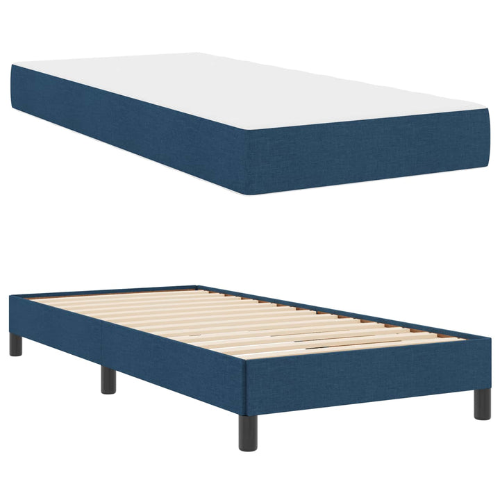 Box spring seng med madras Blå 80 x 200 cm Stof