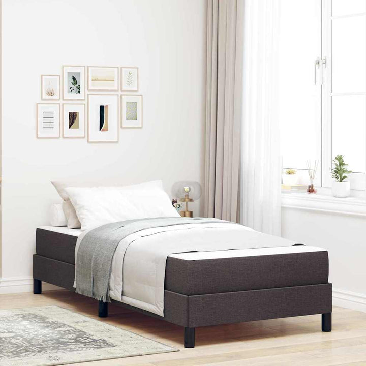 Box spring seng med madras Mørk Brun 90 x 190 cm Stof