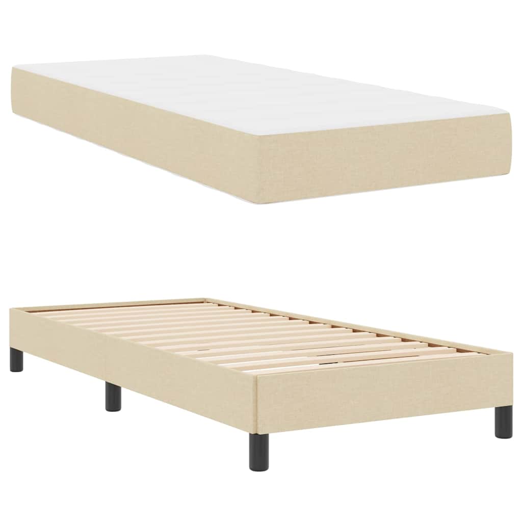 Box spring seng med madras Creme 90 x 190 cm Stof