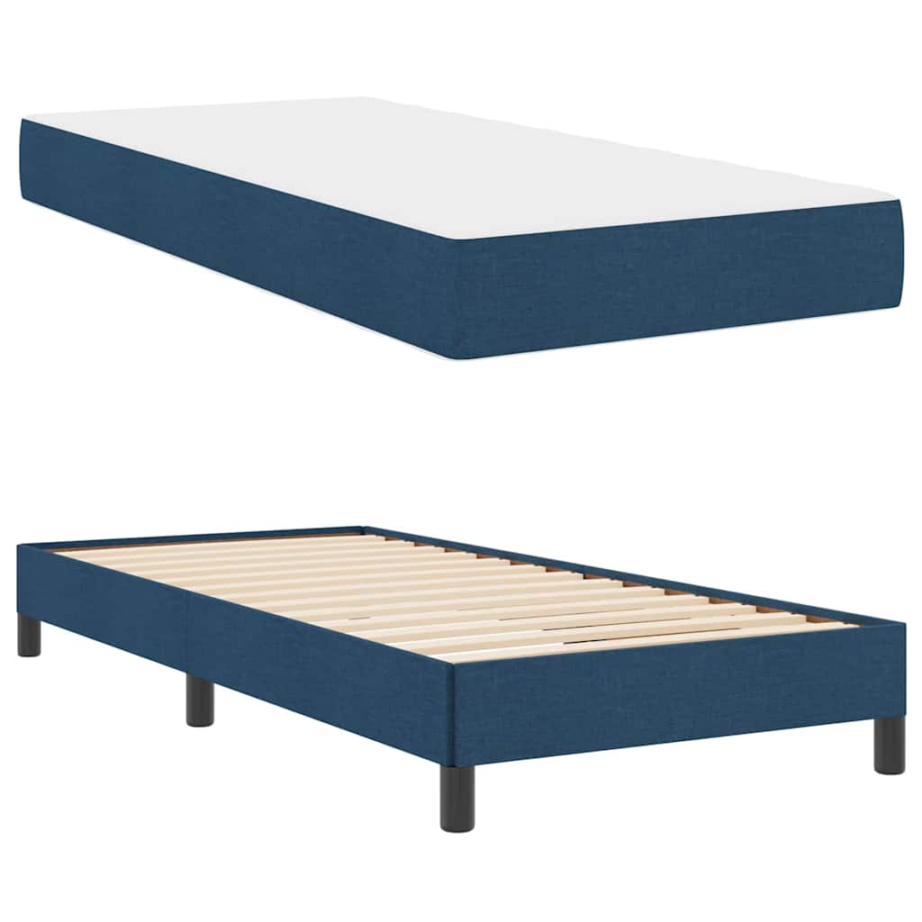 Box spring seng med madras Blå 90 x 190 cm Stof