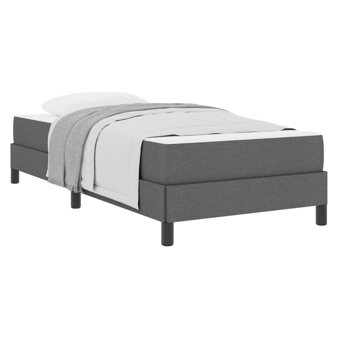 Box spring seng med madras Mørkegrå 90 x 200 cm Stof
