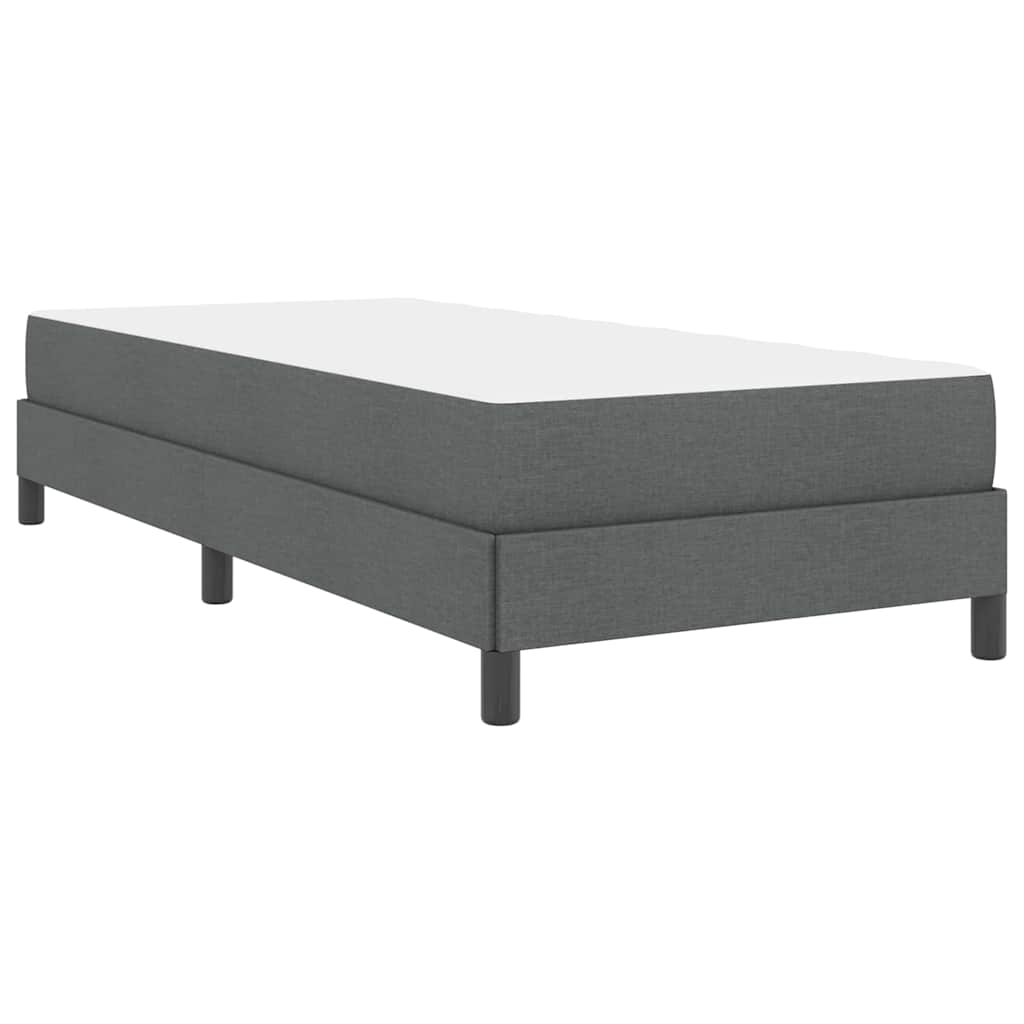 Box spring seng med madras Mørkegrå 90 x 200 cm Stof