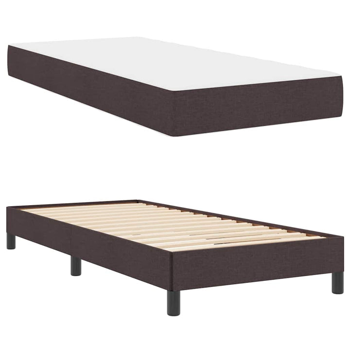 Box spring seng med madras Mørk Brun 90 x 200 cm Stof