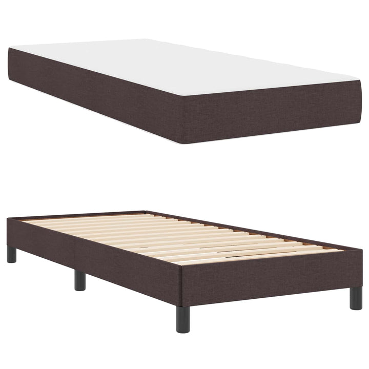 Box spring seng med madras Mørk Brun 90 x 200 cm Stof