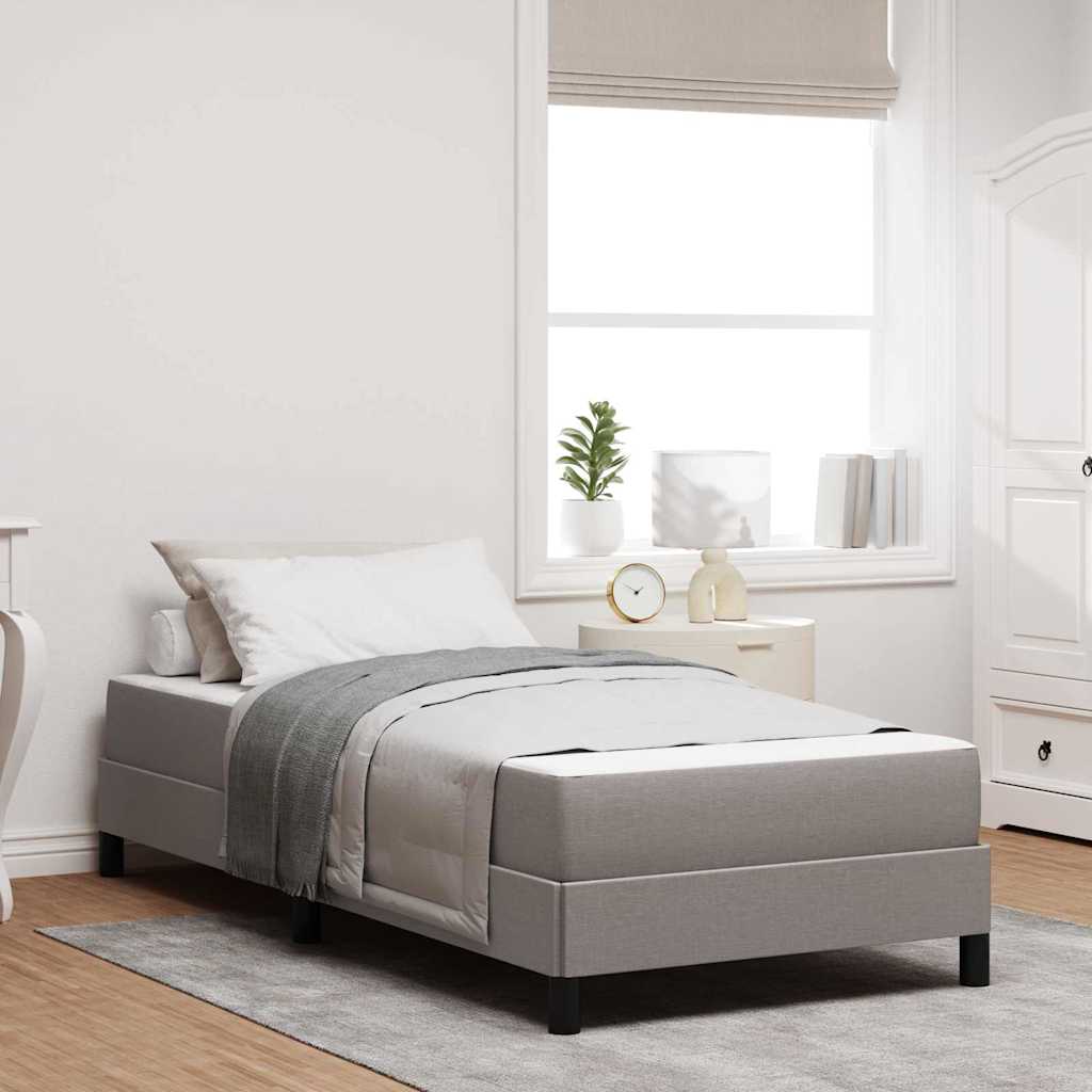 Box spring seng med madras Gråbrun 90 x 200 cm Stof