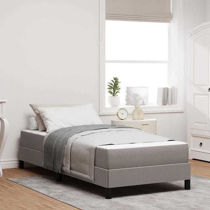 Box spring seng med madras Gråbrun 90 x 200 cm Stof