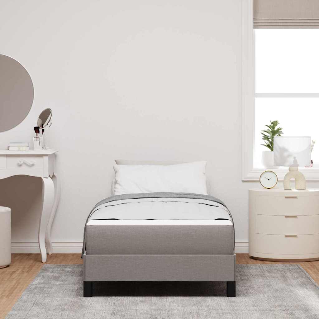 Box spring seng med madras Gråbrun 90 x 200 cm Stof