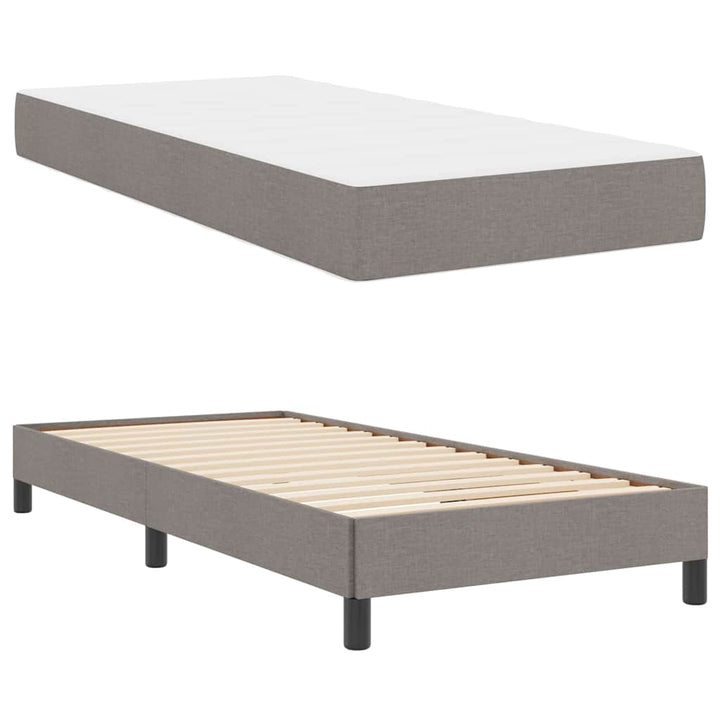 Box spring seng med madras Gråbrun 90 x 200 cm Stof