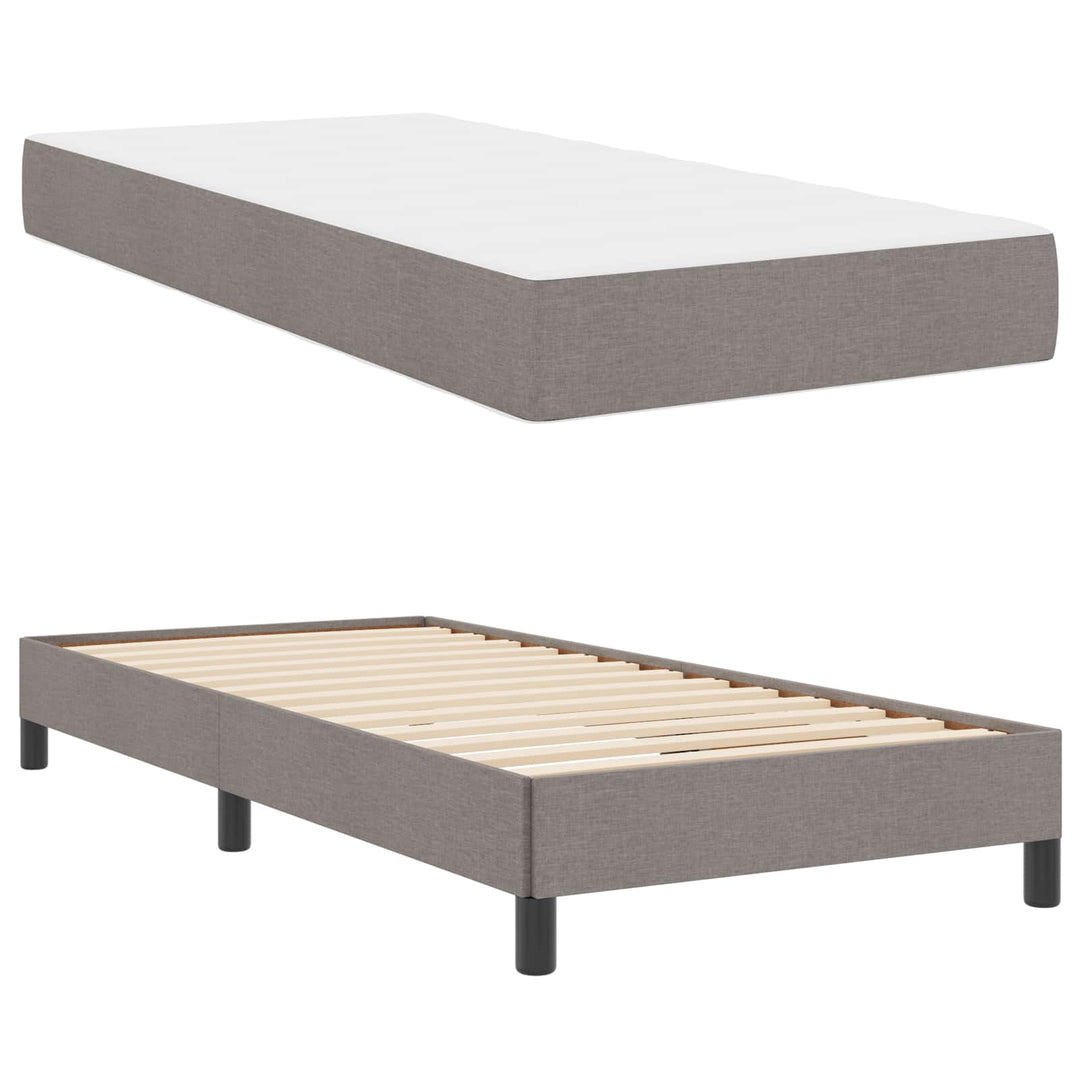 Box spring seng med madras Gråbrun 90 x 200 cm Stof