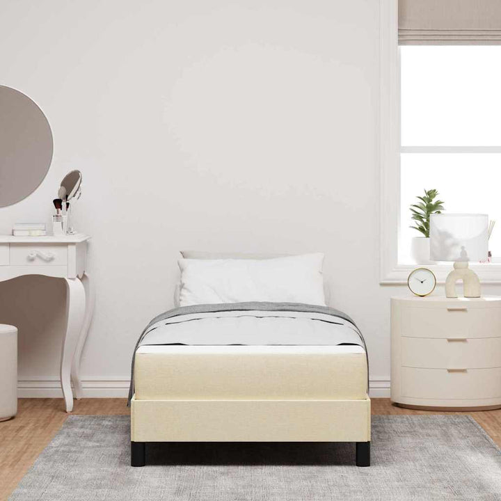 Box spring seng med madras Creme 90 x 200 cm Stof
