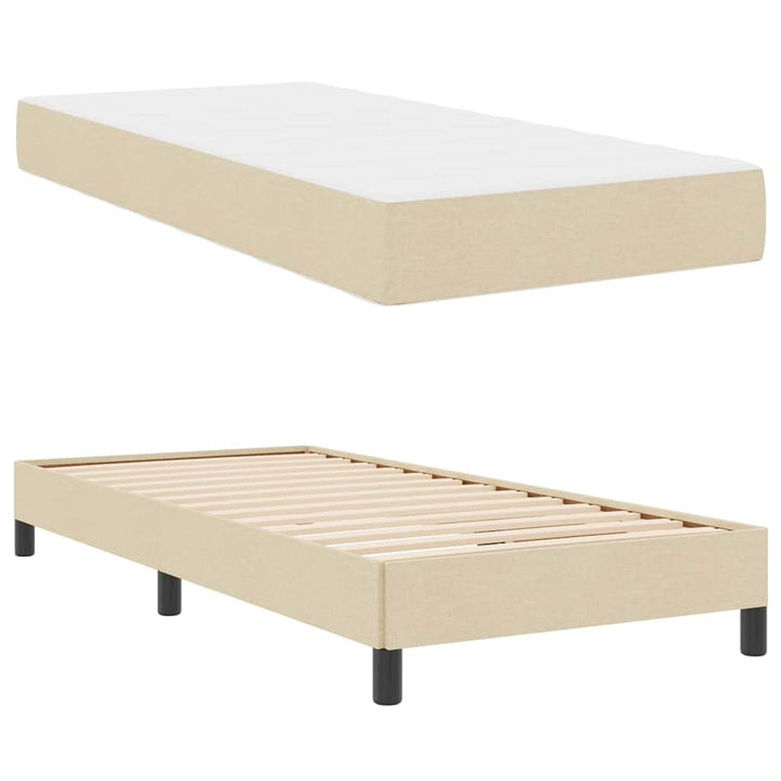 Box spring seng med madras Creme 90 x 200 cm Stof