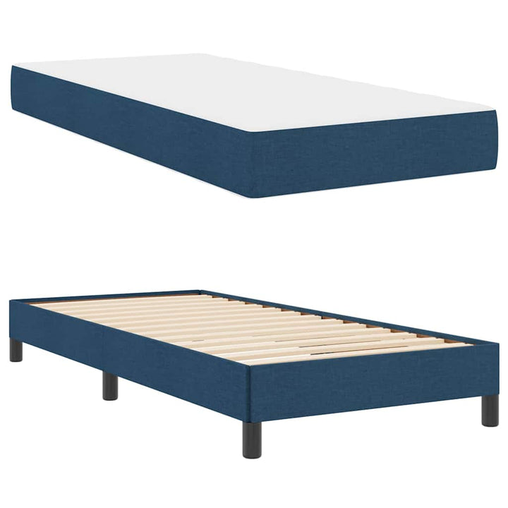Box spring seng med madras Blå 90 x 200 cm Stof