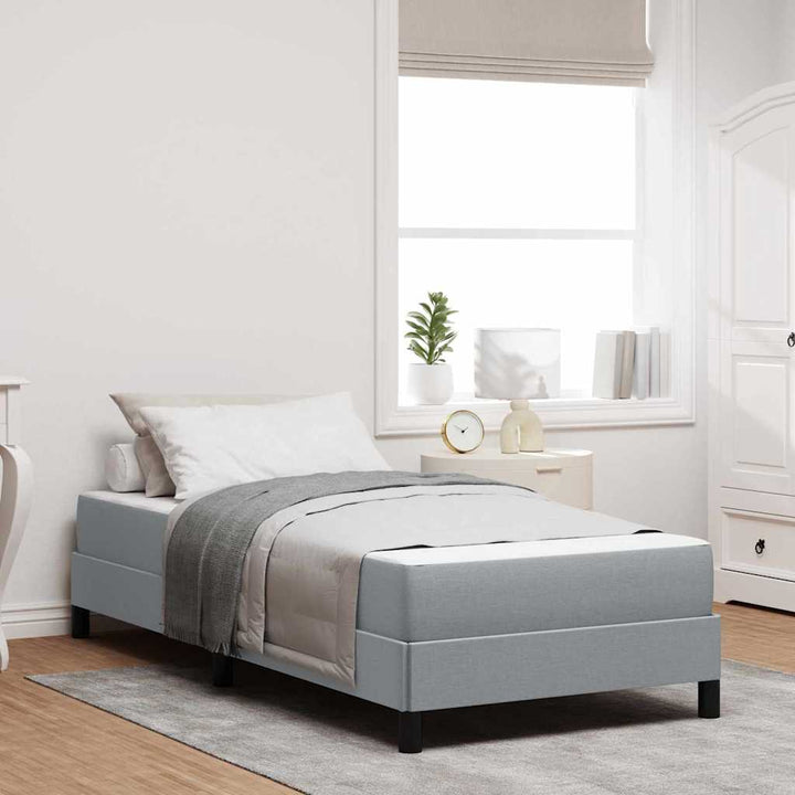 Box spring seng med madras Lysegrå 100 x 200 cm Stof