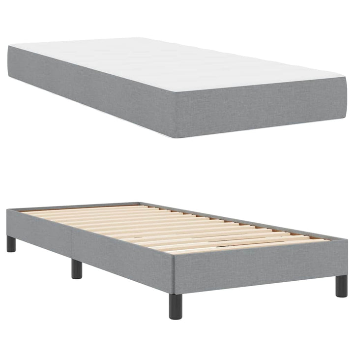 Box spring seng med madras Lysegrå 100 x 200 cm Stof