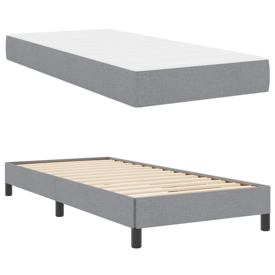 Box spring seng med madras Lysegrå 100 x 200 cm Stof
