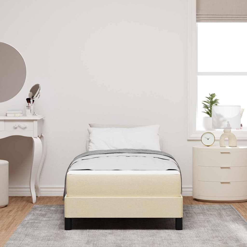 Box spring seng med madras Creme 100 x 200 cm Stof