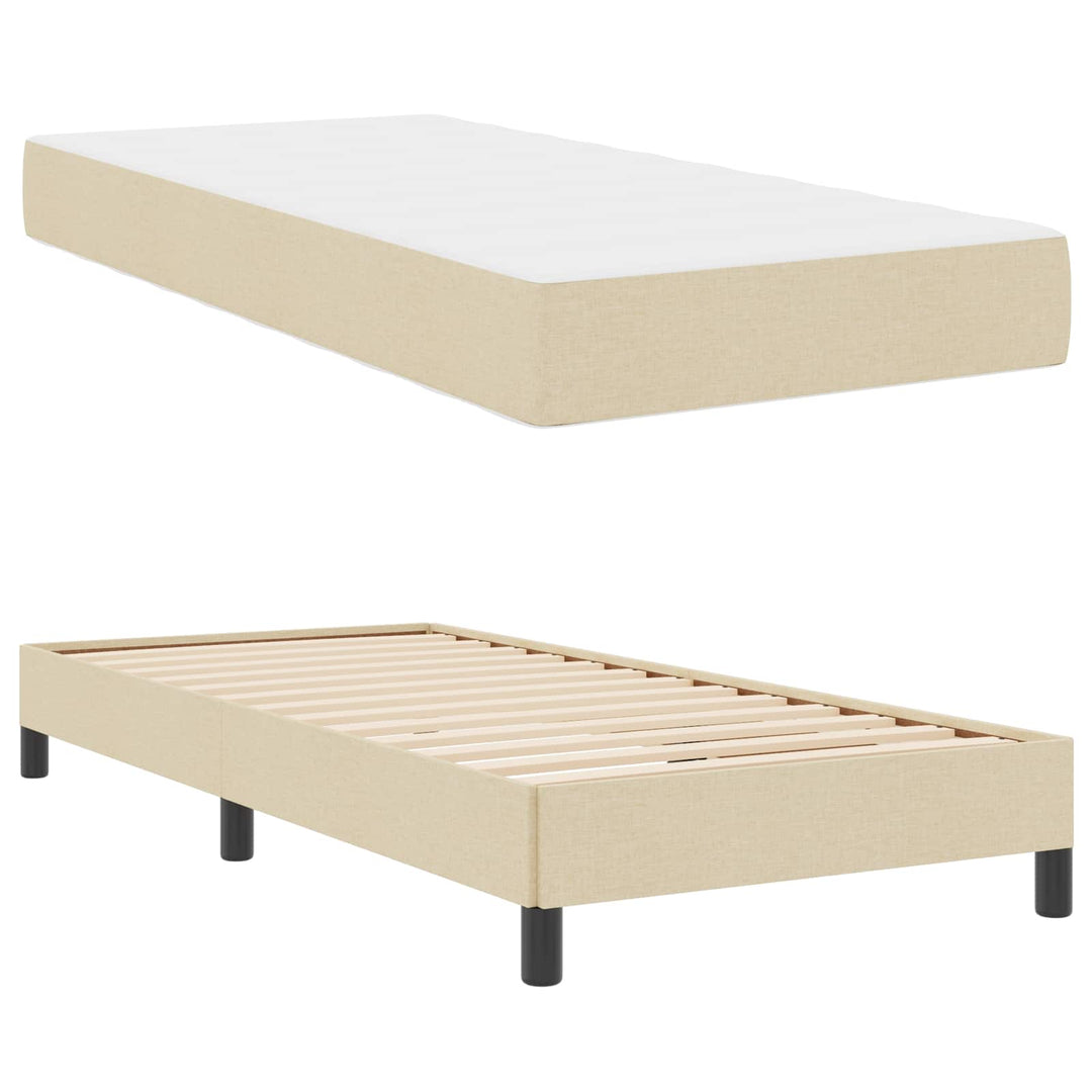 Box spring seng med madras Creme 100 x 200 cm Stof