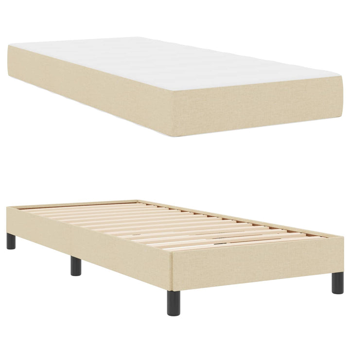 Box spring seng med madras Creme 100 x 200 cm Stof