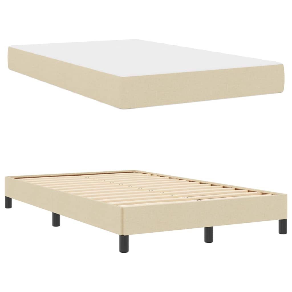 Box spring seng med madras Creme 120 x 190 cm Stof