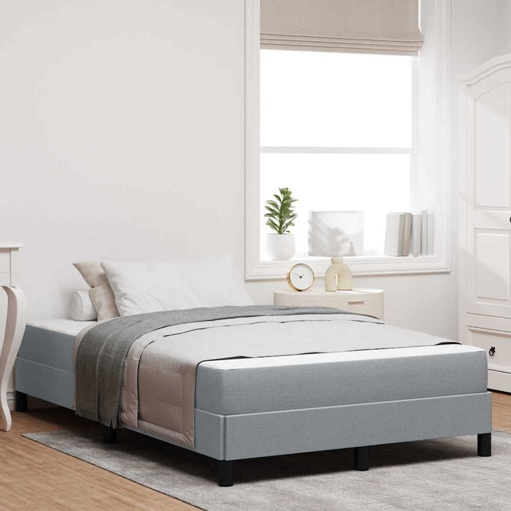 Box spring seng med madras Lysegrå 120 x 200 cm Stof