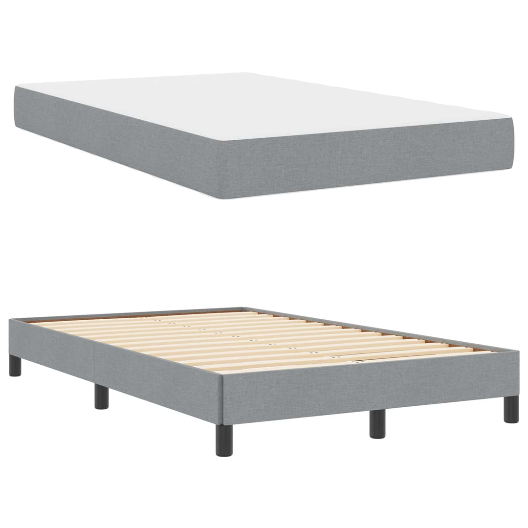 Box spring seng med madras Lysegrå 120 x 200 cm Stof