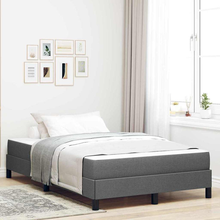Box spring seng med madras Mørkegrå 120 x 200 cm Stof