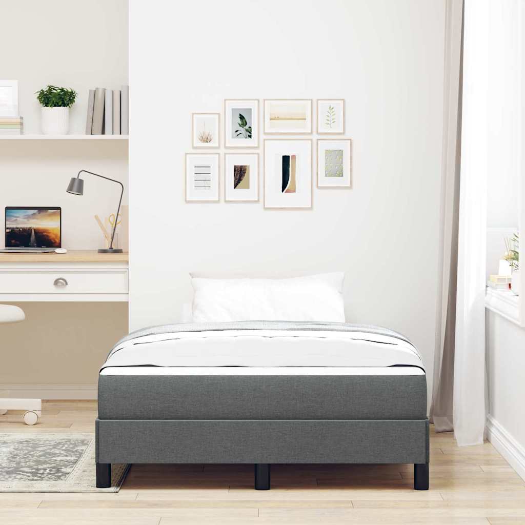Box spring seng med madras Mørkegrå 120 x 200 cm Stof