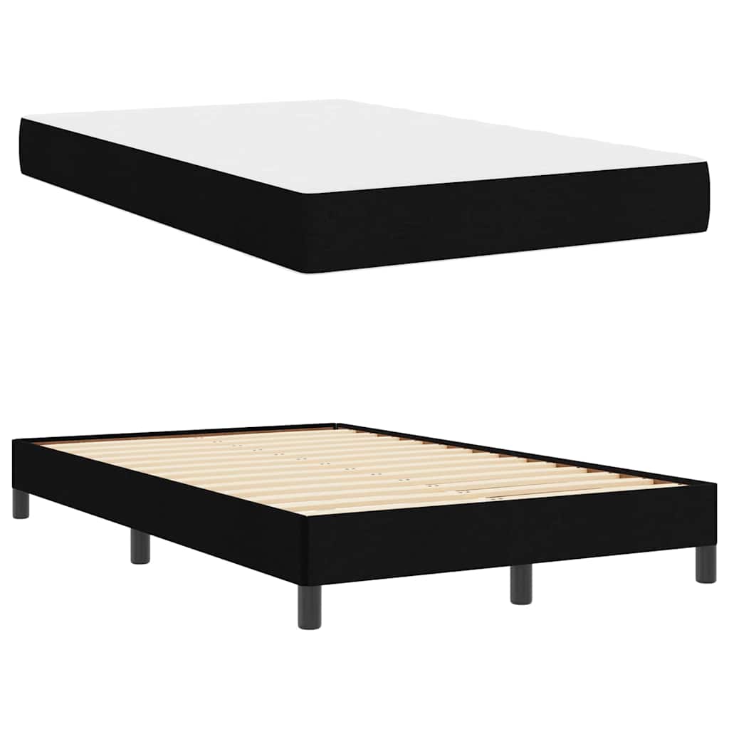 Box spring seng med madras Sort 120 x 200 cm Stof