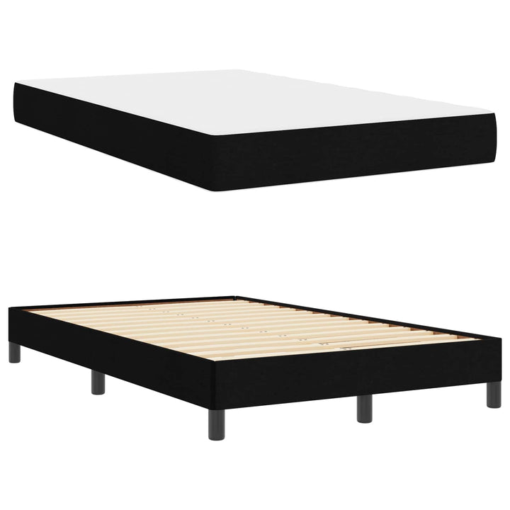 Box spring seng med madras Sort 120 x 200 cm Stof