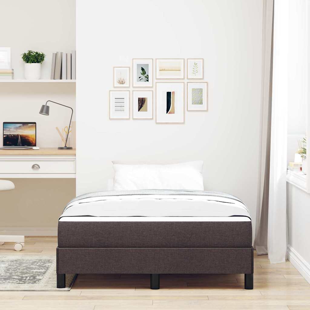 Box spring seng med madras Mørk Brun 120 x 200 cm Stof