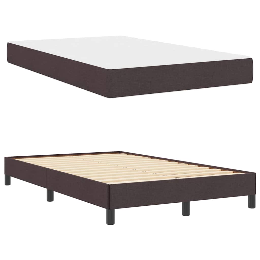 Box spring seng med madras Mørk Brun 120 x 200 cm Stof