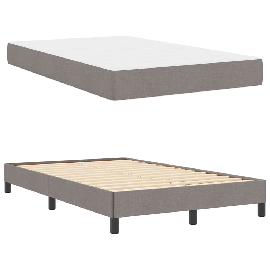 Box spring seng med madras Gråbrun 120 x 200 cm Stof