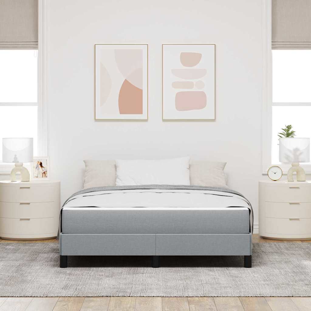 Box spring seng med madras Lysegrå 140 x 190 cm Stof