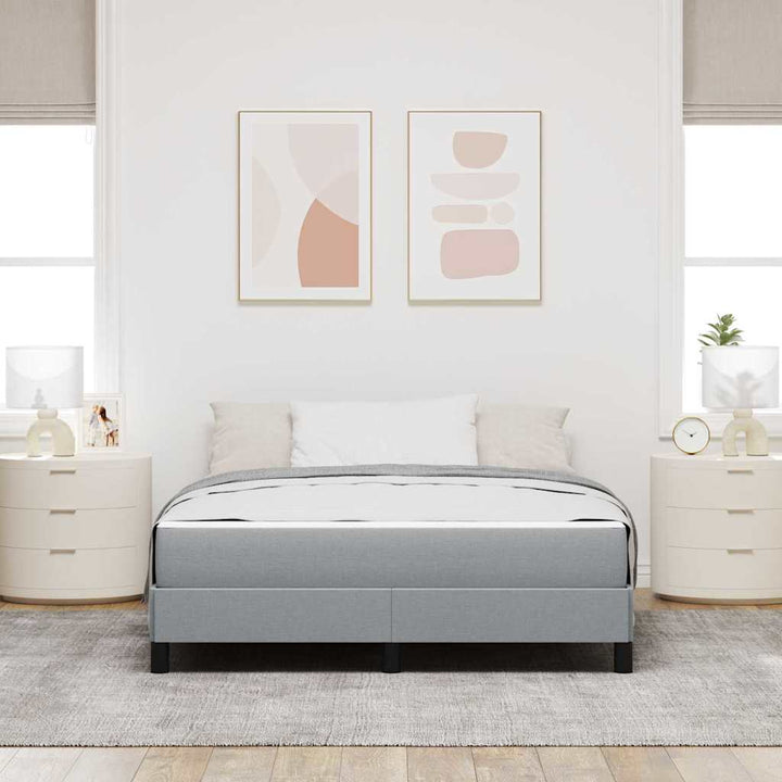 Box spring seng med madras Lysegrå 140 x 190 cm Stof