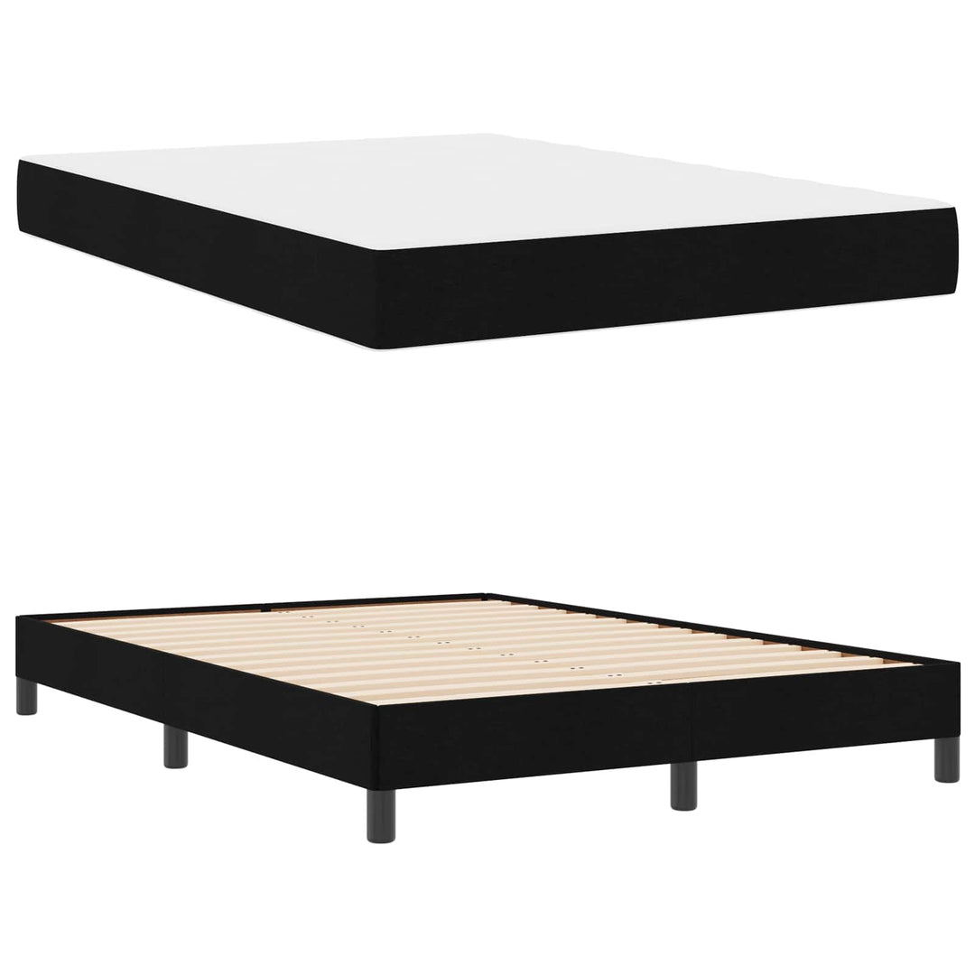 Box spring seng med madras Sort 140 x 190 cm Stof