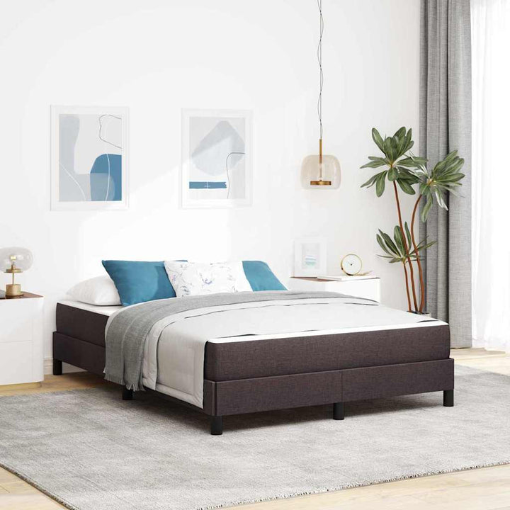 Box spring seng med madras Mørk Brun 140 x 190 cm Stof