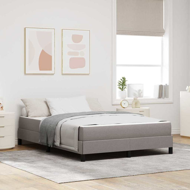 Box spring seng med madras Gråbrun 140 x 190 cm Stof