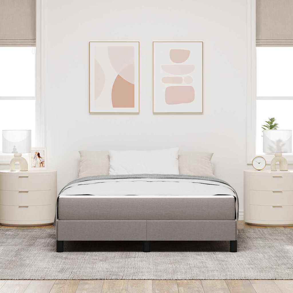 Box spring seng med madras Gråbrun 140 x 190 cm Stof