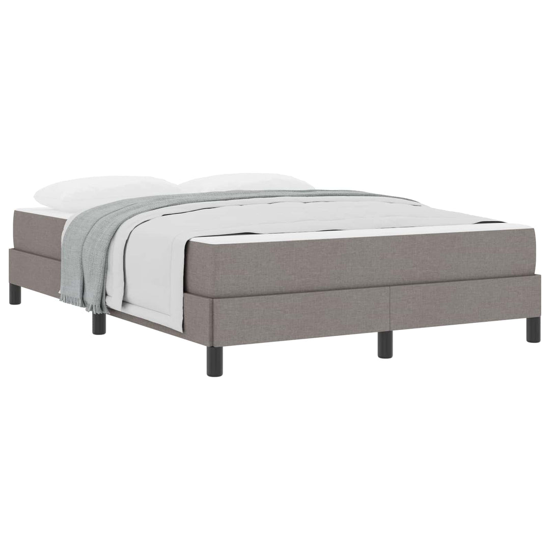 Box spring seng med madras Gråbrun 140 x 190 cm Stof