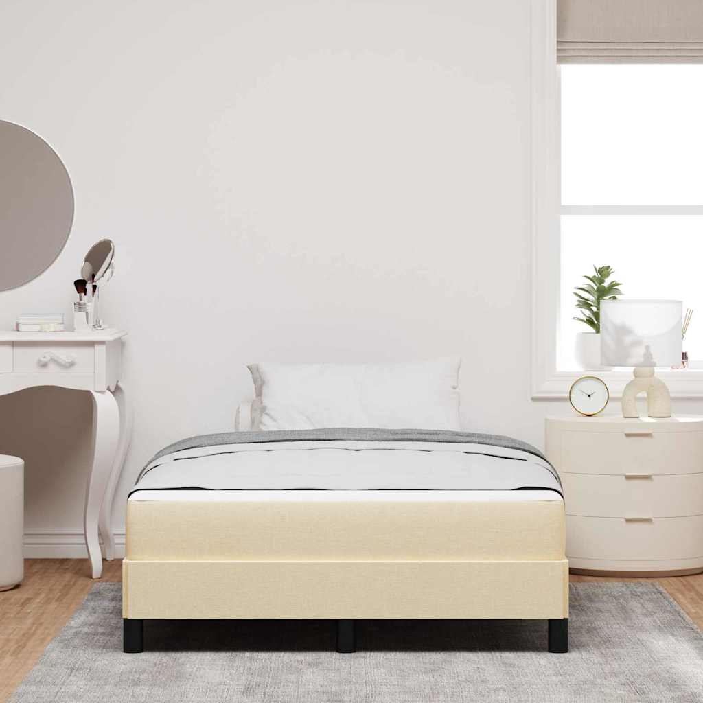 Box spring seng med madras Creme 140 x 190 cm Stof