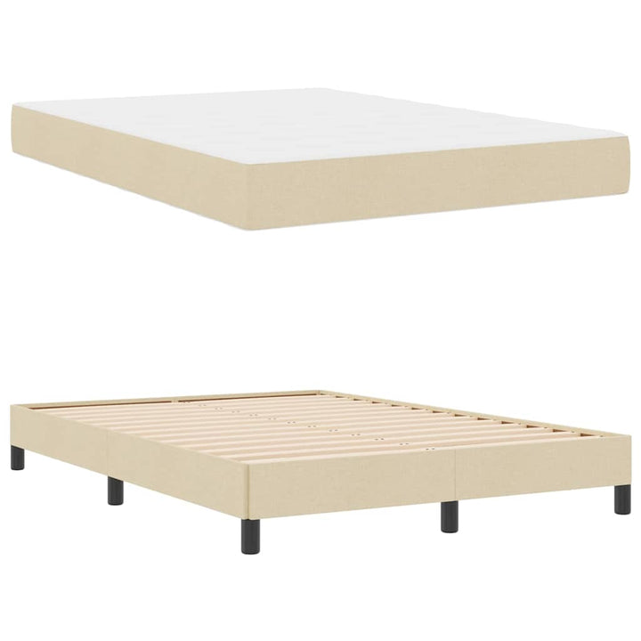 Box spring seng med madras Creme 140 x 190 cm Stof