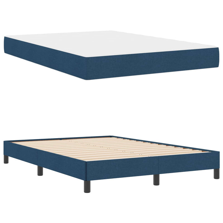 Box spring seng med madras Blå 140 x 190 cm Stof