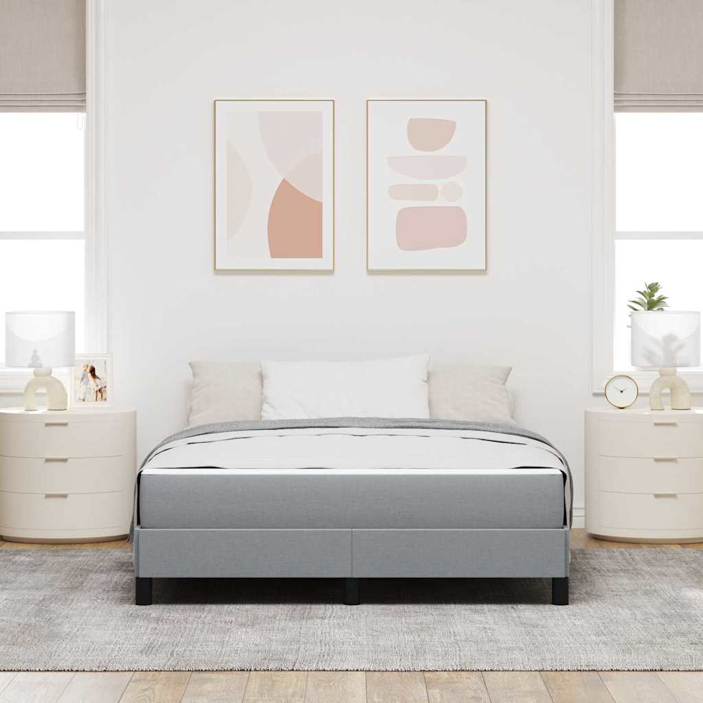 Box spring seng med madras Lysegrå 140 x 200 cm Stof