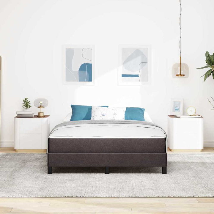 Box spring seng med madras Mørk Brun 140 x 200 cm Stof