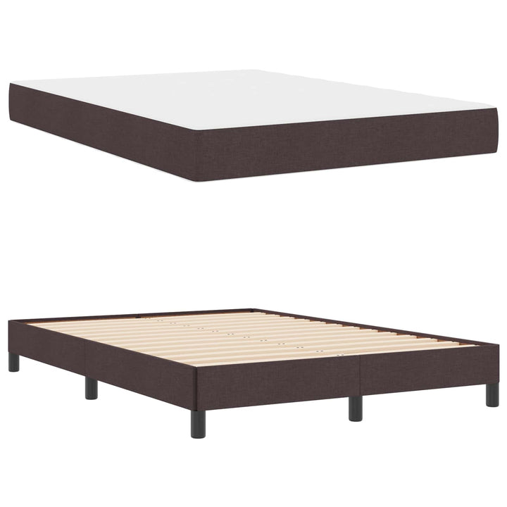 Box spring seng med madras Mørk Brun 140 x 200 cm Stof
