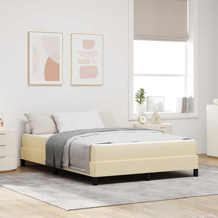 Box spring seng med madras Creme 140 x 200 cm Stof