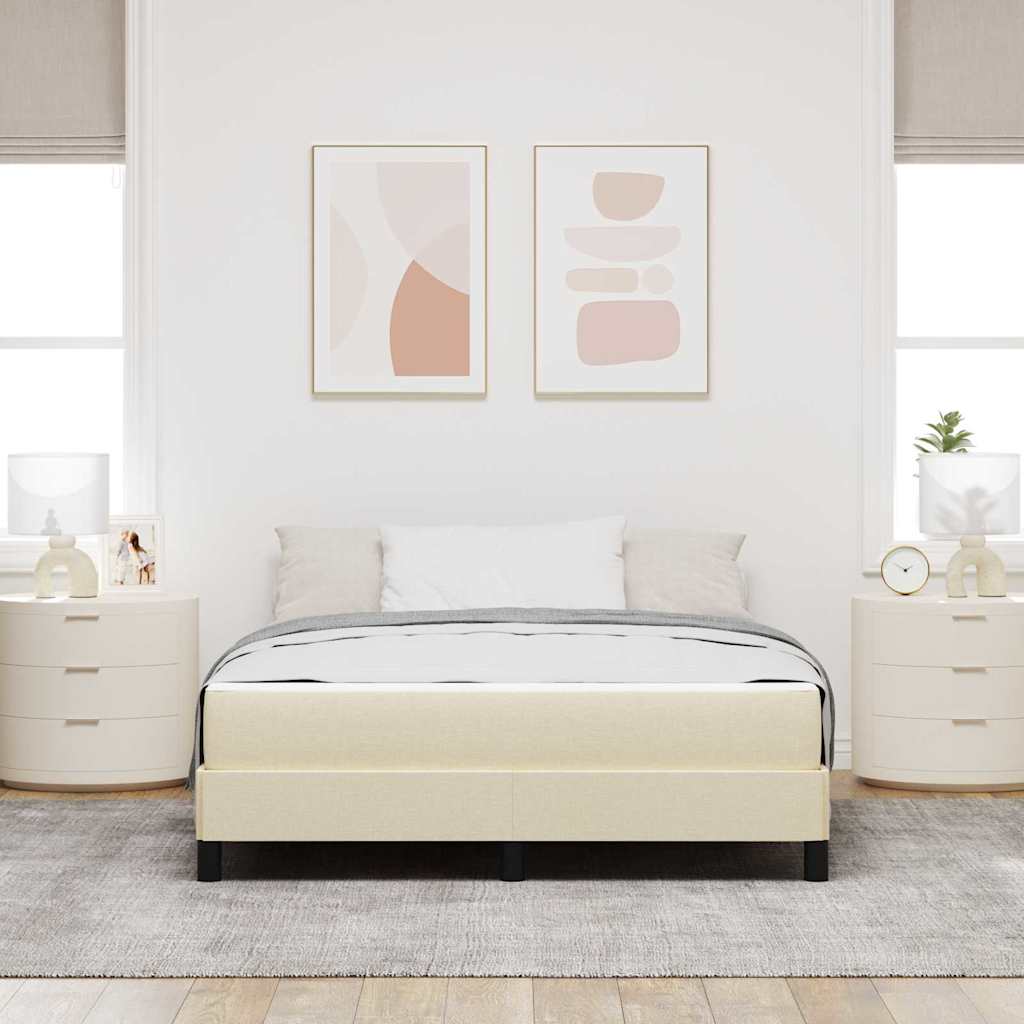 Box spring seng med madras Creme 140 x 200 cm Stof